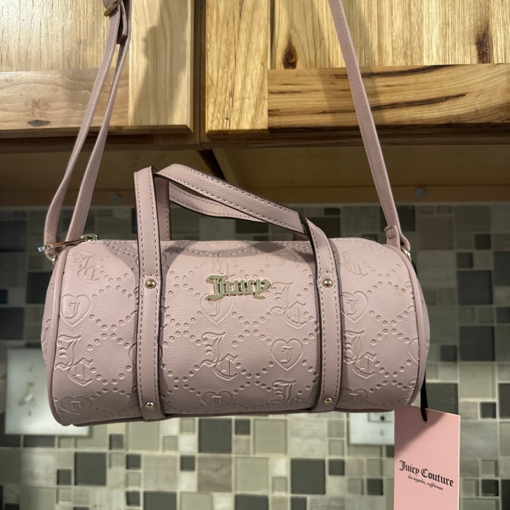 Juicy Couture Pink Crossbody Bag with Metallic Logo